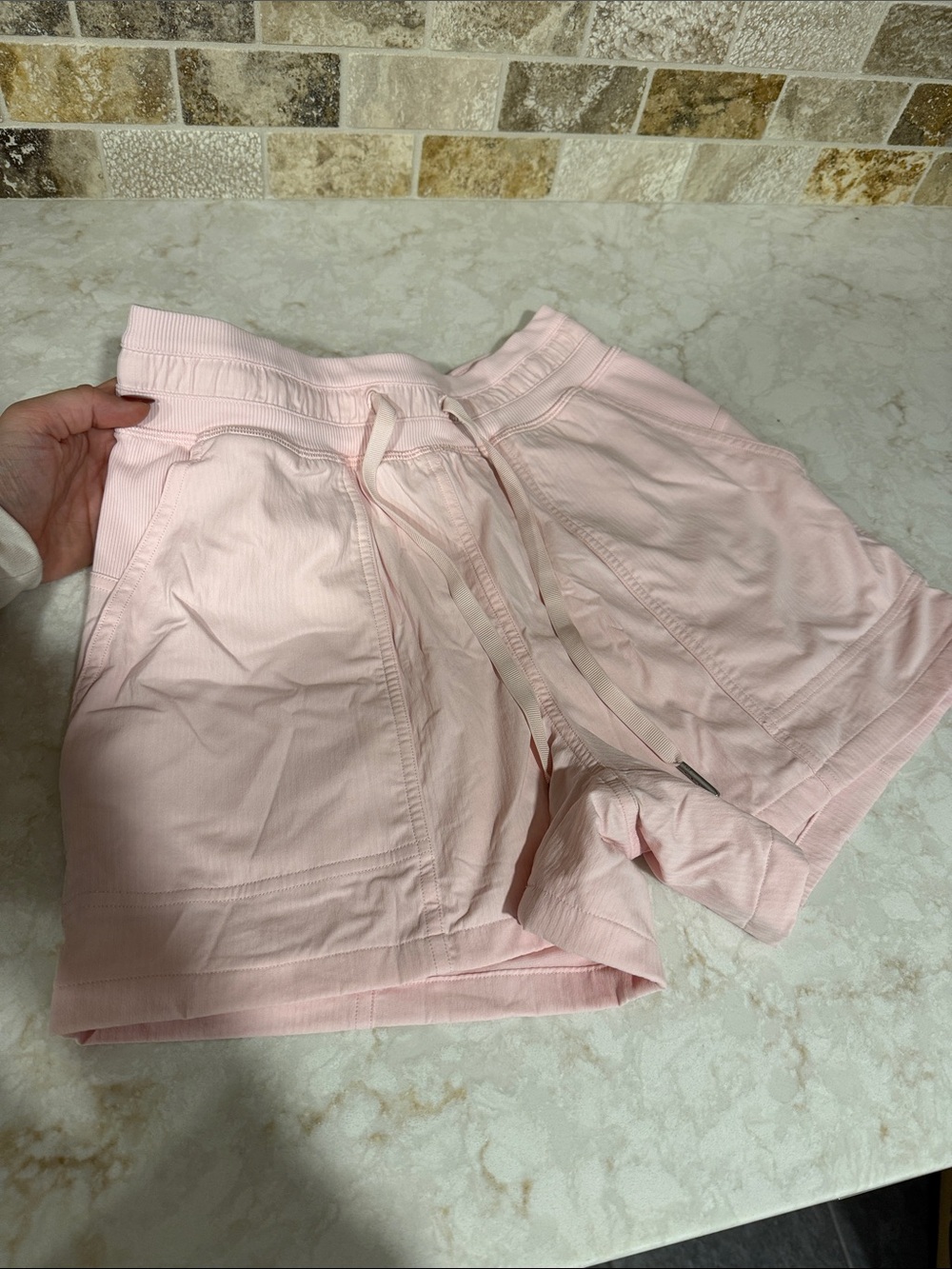 Lululemon Light Pink Athletic Drawstring Shorts